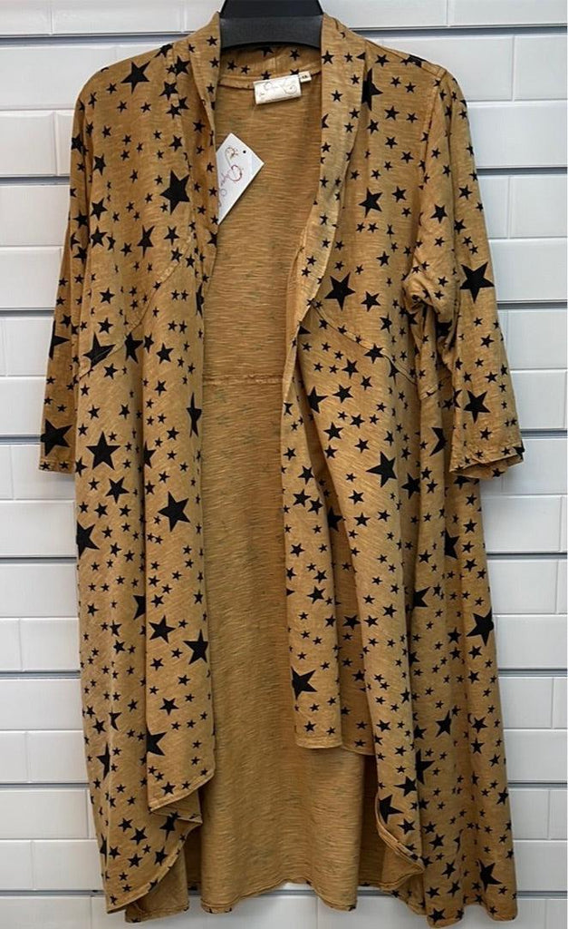 Hi-Low Star Printed Kimono Duster - Robin Boutique-Boutique 
