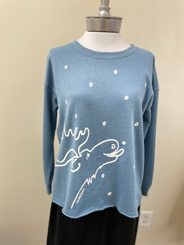 Moose Lick Drop Shoulder Crew Sweatshirt - Robin Boutique-Boutique 