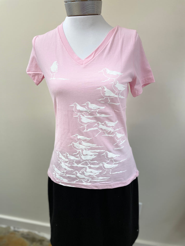 Sandpipers Relaxed V-Neck Tee - Robin Boutique-Boutique 