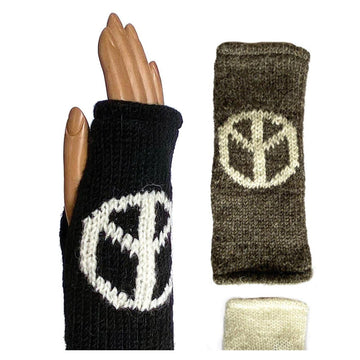 Fleece Lined Handwarmers with Peace Sign G508 - Robin Boutique-Boutique 