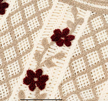 Knit Vest Style Crop with Flowers - Robin Boutique-Boutique 