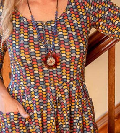 Effies Heart Meadow Dress in Coffee Print - Robin Boutique-Boutique 