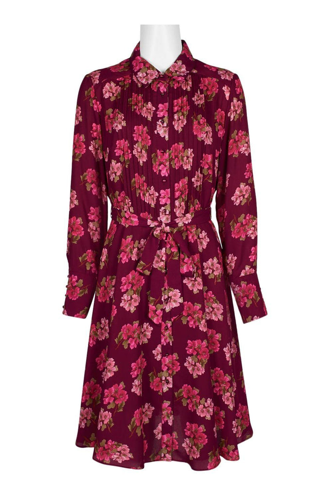 Nanette Lepore Collared Button Down Long Sleeve Floral Dress - Robin Boutique-Boutique 